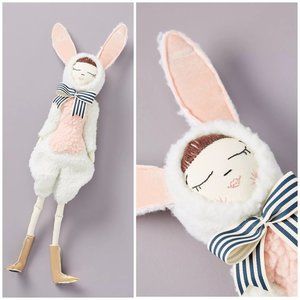 NWT Anthropologie Cat In The Shoe White Rabbit Doll